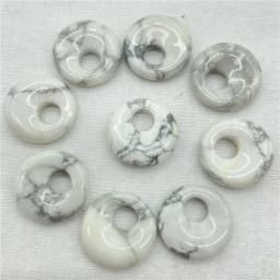 18mm Natural Gem Stone Quartz Crystal Amethyst Donut Charm Beads Pendant For Diy Jewelry Making Necklace Accessories 10pcs
