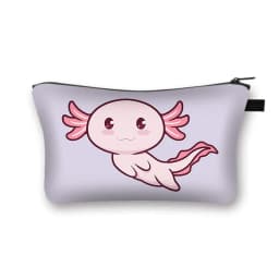 Cute Animal Sea Otters Axolotl / Ferret Pattern Cosmetic Bag Women Makeup Bags Zipper Cosmetic Cases Girl's Lipstick Holder Gift