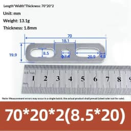 1Pc 304 Stainless Steel Thickened Double Hole Straight Flat Gasket - Bolt Fastening Blocking Plate Hardware Accessory