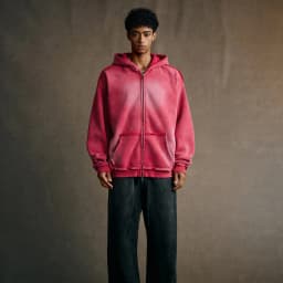Men's Zip Up Hoodies Y2k Distressed Washed Oversize Cardigan Hoodie Plus Plush Tie-dye Fraying Hooded Sweatshirt Autumn Winter