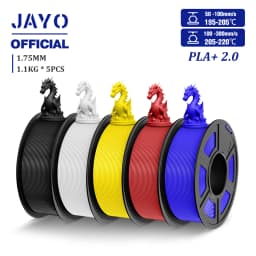 JAYO Updgrade 2.0 PLA+ 3D Filament 1.75mm PLA Plus 3D Printer Filament Neatly Wound 3D Filament PLA For FDM 3D Printer 5 Rolls
