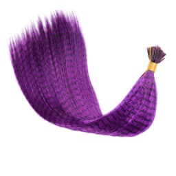 Synthetic Colored Feather Hair Extensions 16Inch 10 Pieces/Pack Blue Purple For Women Zebra Line Feather Hairpiece