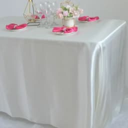 Reusable Satin Tablecloth Wedding Mariage Party Decoration Polyester Picnic Countryard Birthday Christmas Table Cloth White/Blue