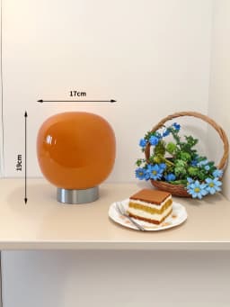  Macaron Glass Table Lamp for Hotel Bedroom Bedside Living Room Trichromatic Dimming Decoration Modern Minimalist Desk Lights