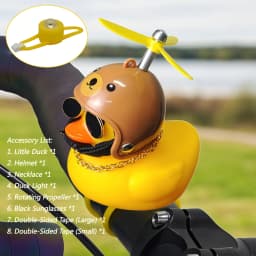 Bicycle Bell Yellow Duck Cartoon Little Yellow Ducks Helmet Head Light Shining Duck Bicycle Bells Handlebar Bicycle Accessories