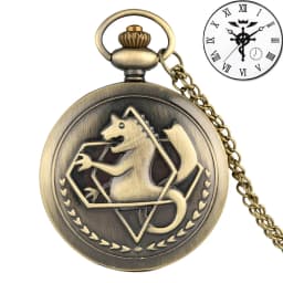 Simple Fullmetal Alchemist Quartz Silver Pocket Watch Edward Elric Anime Clock Design Pendant Cosplay Fans Necklace Chain Gifts