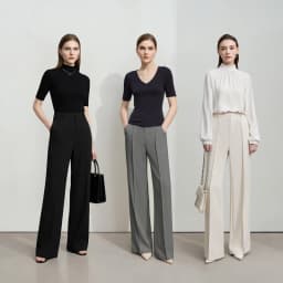 Amii Women's Flared Pants 2026 Summer New Pin Tuck Casual Trousers With Flowy Drape Simple Office Long Pants For Women 12612019