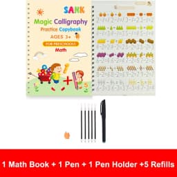 1/4PCS Sank Magic Practice Copybook Pen Preschools Kids Calligraphy English Verison Free Wiping Children Reusable Writing Book