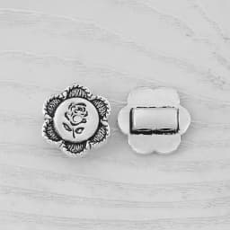 20 x Tibetan Silver Metal Button Beads Flower Heart Round Sewing for Leather Craft Clothes Bags
