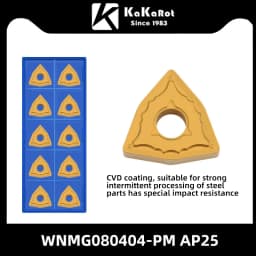 Kakarot Carbide Insert WNMG080404-CQ AP45 WNMG 080408-TM Turning Tools Rough machining CNC Lathe Cutter 10pcs Blade Plate