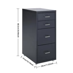 【Breeins】Vertical File Cabinet with Wheels Storage Shelf For Home Office
