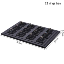 Black Faux Leather Ring Display Column Riser Jewellery Holder Retail Showcase Stand Pawn Shop Counter Organizer Exhibition Rack