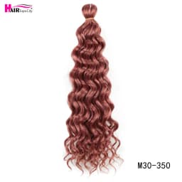 18-24 Inch Ocean Wave Crochet Braid Hair Hawaii Afro Curls Natural Synthetic Braiding Hair Extensions Pink 613 Hair Expo City