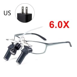 DEASIN Dental Ergo2 Loupes 45°Optical Corner Structure 4X 5X 6X Magnifying Glass with 5W LED Light Surgery Lens