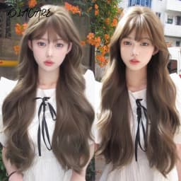 OLACARE Long Body Wave Black Brown Purple Cosplay Wigs Heat Resistant Synthetic Wigs Middle Part Natural Lolita LM Wigs Women