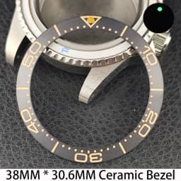 Sloping 38mm * 30.6mm Ceramic/Aluminum Bezel GMT and Diving Watch Insert Fits for 40mm Men's Watch Case Bezel Replacement Insert
