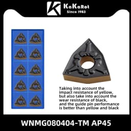 Kakarot Carbide Insert WNMG080404-CQ AP45 WNMG 080408-TM Turning Tools Rough machining CNC Lathe Cutter 10pcs Blade Plate