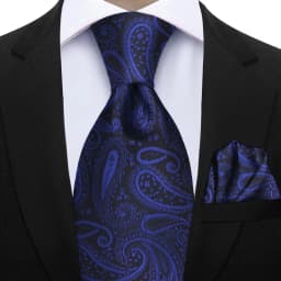 Men's 2pcs Paisley Tie Set Luxury Wedding Blue Brown Grey Necktie Handky Gift For Men Fashion Designer Business Party Tie Gift