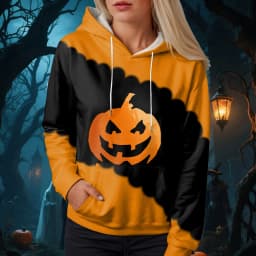 Jack O Lantern Sweater Women'S Sweatshirt Halloween Graphic Hoodies Casual Long Sleeve Loose Pullover Tops With 할로윈 후드티 여성