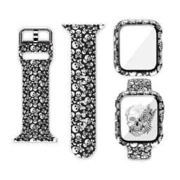 Glass+Cover+Strap for Apple Watch Case 44mm 40mm 41mm 45mm 42mm 38mm sport Silicone bracelet iwatch series 9 8 7 6 5 4 3 SE Band