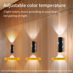 Human Body Sensor LED Night Light Double-head 3 Colors Wall Lamp Rechargeable Magnetic Ambient Light for Stairs Corridor Bedroom
