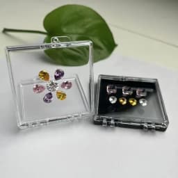 14Pcs Transparent Loose Diamond Storage Box Gemstone Organizer Floatng Specimen Stone Case Gift Package for Gems Zircon IGI GIA