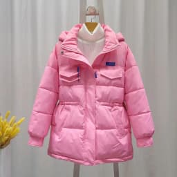 2026 New Women Down Cotton Coat Winter Jacket Female Mid Length Version Loose Outwear Thick Warm Parkas Hooded Outcoat