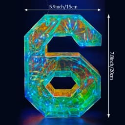 Multicolor Letters LED Night Light Numbers Dual‑Power Light‑Up Battery USB Operated Portable Indoor Decor for Party Wedding Home