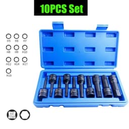 1/2inch Impact Hex Socket Electric Drill Socket Adapter Air Impact Wrench Hex Head Socket H4~H22 Screw Tap Socket Adapter