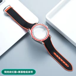 42mm Stainless Steel Moon Watch Case+Rubber Strap Mod Kit for Omega & Swatch MoonSwatch Metal Case Waterproof Bracelets parts