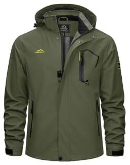 TACVASEN Lightweight Hiking Jackets Mens Waterproof Rain Jacket Mesh Lined Trekking Fishing Hiking Jacket Outdoor Windbreaker