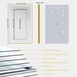 LED Bathroom Mirror Large Wall Mounted Mirror Aluminum Frame Vanity Mirror 3 Colors, Anti-Fog, Dimmable Front Light