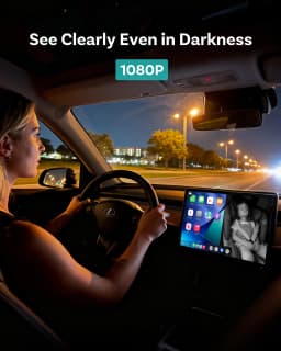 OTTOCAST Cabin Care Baby Car Camera Wireless Carplay Adapter 1080P 150° Wide Angle Night Vision Back‑Seat Monitor Easy Install