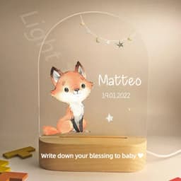Customized Baby Birth Night Light Personalized Name Animal Bear Bunny Rabbit with USB Lamp for Bedroom Birthday Christmas Gift