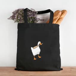 Funny Honk Untitled Goose Game Frog Pingu Duck Cute Cartoon Girl Women Canvas Shoulder Shopping Book Cotton Handbag Eco Tote Bag