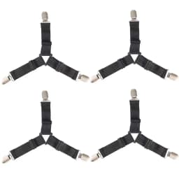 4PCS Dual Clip Bed Sheet Fasteners Multi Purpose Grippers for Securing Bed Sheets Sofa Covers, with Adjustable Anti-Slip Feature