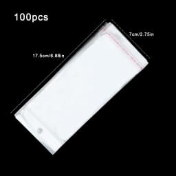 100pcs Transparent Self Adhesive Bag Plastic Hanging Opp Pouches Seal Gift Bag for Handmade Jewelry Display Retail Packing Bags