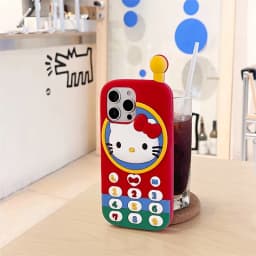 Phone Case for iPhone 17 Pro Max 16 15 14 13 Pro 12 Pro Max 3D Cartoon Hello Kitty Retro Phone Stereoscopic Soft Silicone Cover