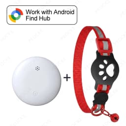 Anti-Lost Cat Collar for Smart Tag GPS Tracker Protective Case With Bell Cats Necklace, Bluetooth Tracker Tag for Android