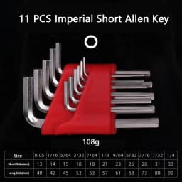 Metric Allen Wrench Set 5 8 11PCS L Handle Hex Key Short Arm Design S2 Steel Compact Transport Storage Rack for Home Auto Repair