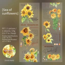 2m/roll Junk Journal Collage Material Stickers Creative Text Plants Flowers PET Masking Tape Scrapbook DIY Supplies Stickers