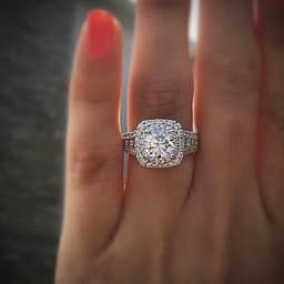 925 Sterling Silver Square Zircon Full Diamond Ring, Ladies Banquet Engagement Party Birthday Gift