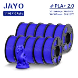 JAYO 3D Filament PLA + 2.0 10 Rolls Upgrade PLA plus 3D Printer Filament Neatly 3D Printing Material For FDM Multicolor