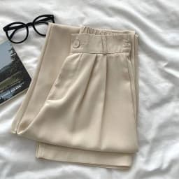 Korean New Spring Summer Thin Pants Women Elastic Waist Suit Pants Women's 2027 Nine-point Casual Straight-leg Pants Ladies