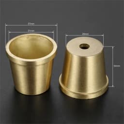 4 Pcs Furniture Leg Cover Foot Solid Copper Tip Brushed Brass Table Chair Cylinder/Cone Cap Protect Safety Bottom Safe Pad Decor