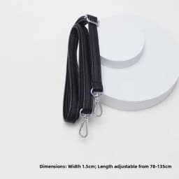 New Yu Black Leather Bag Strap Single Shoulder Crossbody Bag Long Strap School Bag Backpack Accessories Women's Bag Belt