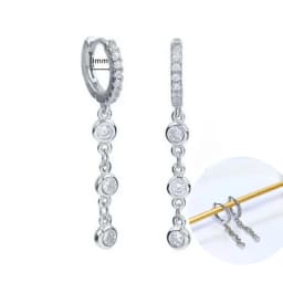 925 Sterling Silver Ear Needle White Zircon Silver Series Earrings ins Tassel Pendant Hoop Earrings For Women Advanced Jewelry
