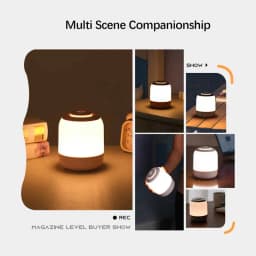 Rechargeable Touch LED Night Light, 3 Color Stepless Dimmable Bedside Lamp, Portable Table Lamp for Bedroom Nursery