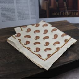 Vintage Print Pocket Square Men's Formal Handkerchief for Suit Tuxedo & Business Wear Elegant Orange Patterned Chest Scarf