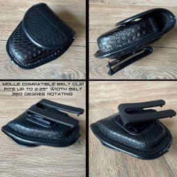 Tactical Handcuff Case for Duty Belt,1680D Nylon/Leather-like, Rotatable & Layered Security Holster (9 Styles), Cuff Case Pouch